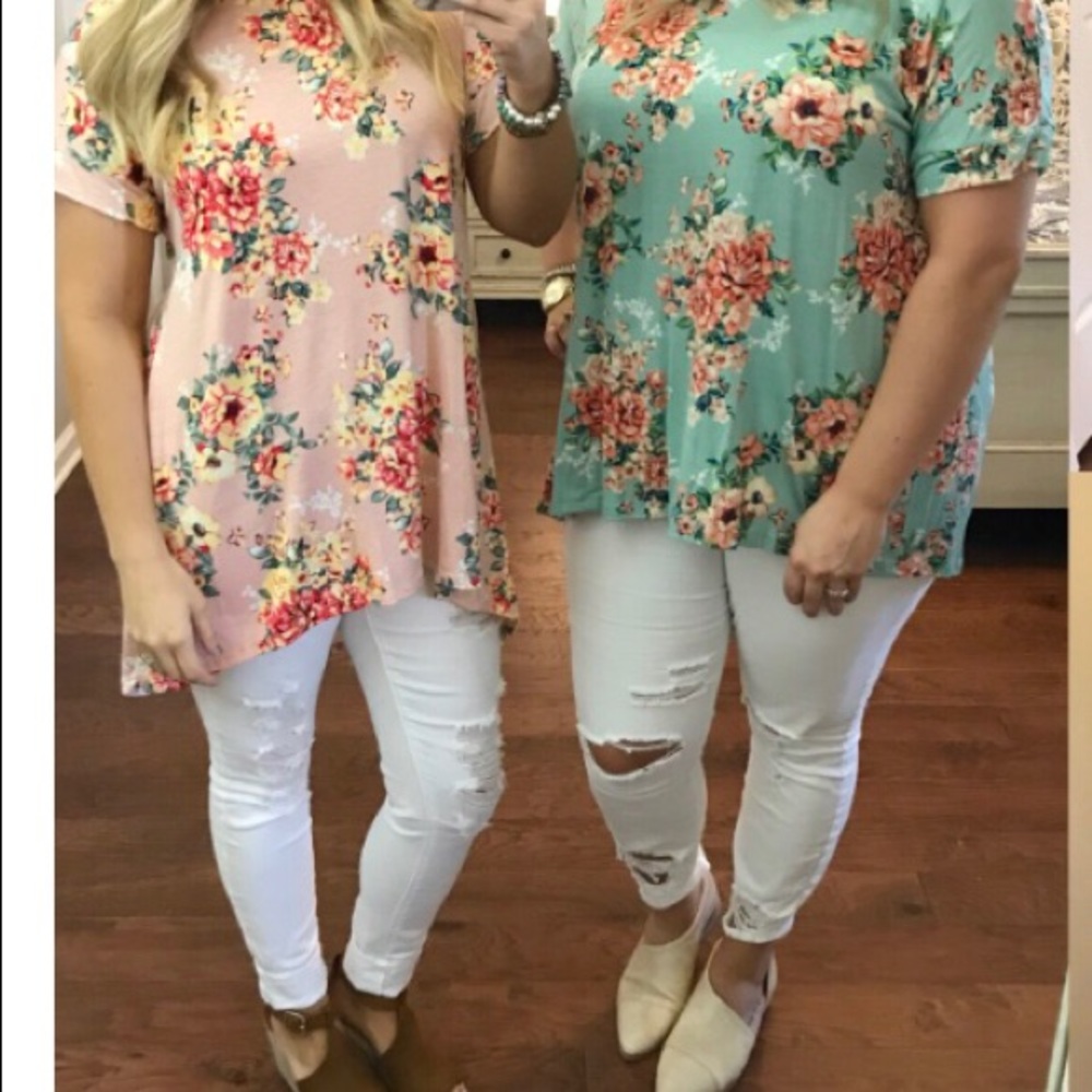Pink High/Low cross Back Tee